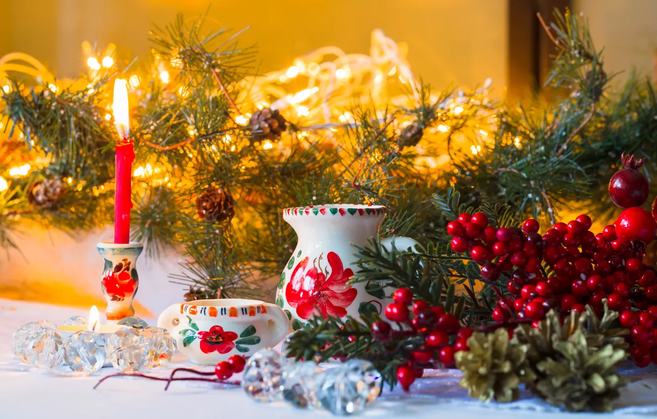 Photo wallpaper new year, Christmas, Christmas, New Year, decoration