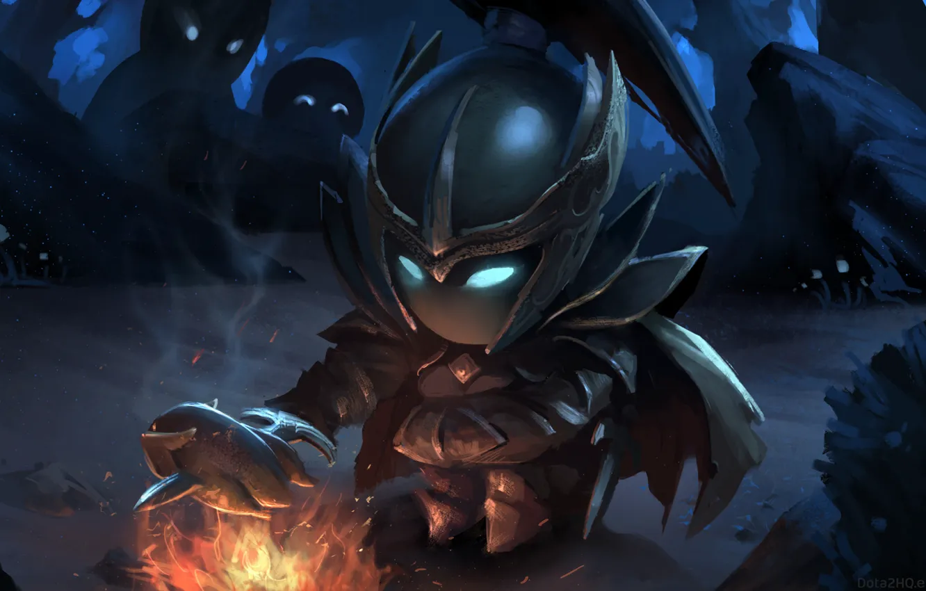 Photo wallpaper girl, art, the fire, chibi, Dota 2, Phantom Assassin, Mortred