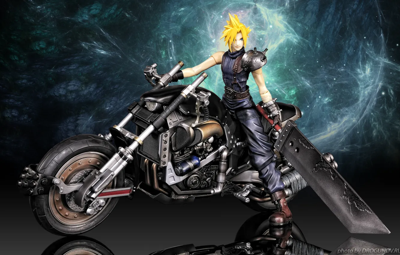 Photo wallpaper motorcycle, Final Fantasy, Final Fantasy 7, cloud strife, Final Fantasy VII
