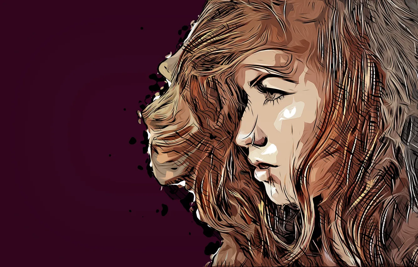 Photo wallpaper red, girl, model, face, hair, redhair, Jenny O'sullivan