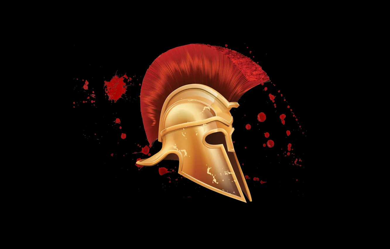 Photo wallpaper blood, helmet, Spartan