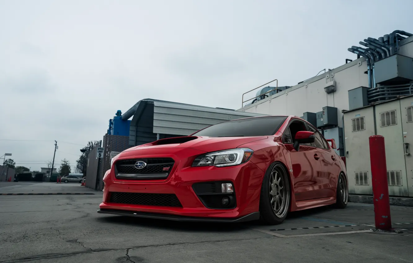 Photo wallpaper Subaru, WRX, red, STI