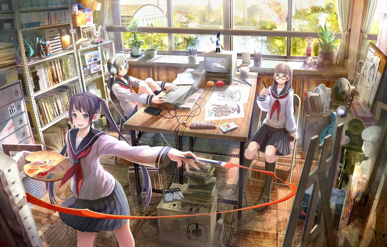 Photo wallpaper room, girl, leisure