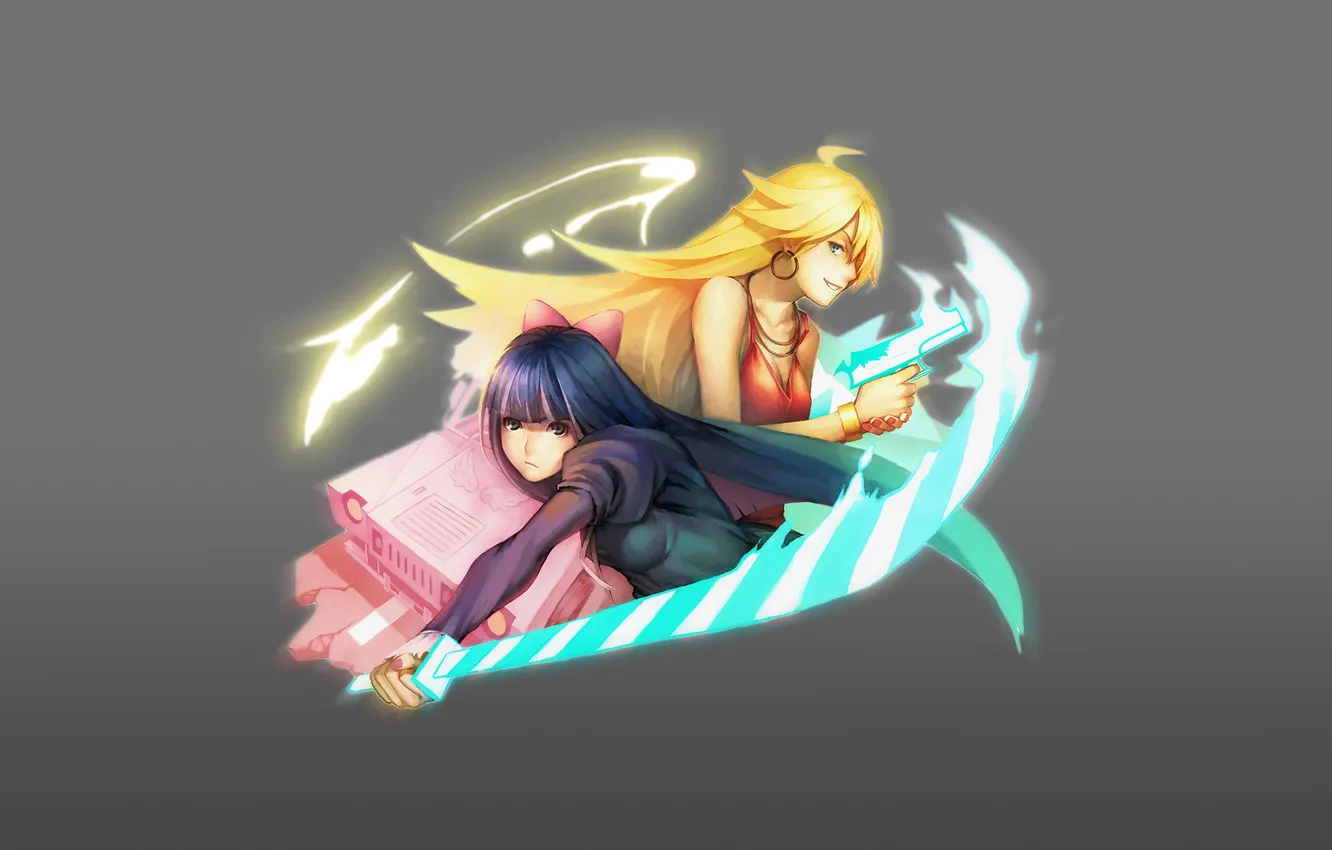 Photo wallpaper look, girl, weapons, jeep, panty &amp; stocking with garterbelt, anarchy panty, Anarchy Stocking