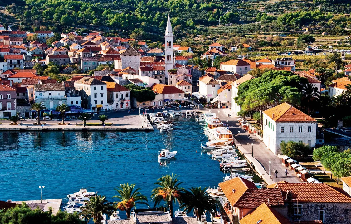 Photo wallpaper stay, pier, relax, promenade, Croatia, Jadran, Gvar