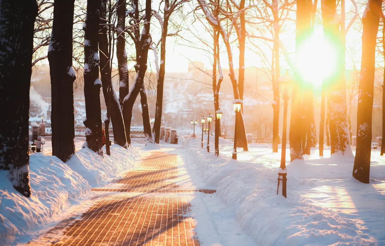 Photo wallpaper snow, the city, lights, Russia, Russia, Kaluga, Kaluga