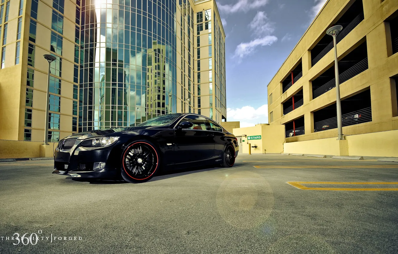 Photo wallpaper the city, reflection, building, BMW, 360, Forged, 335i, Split seven