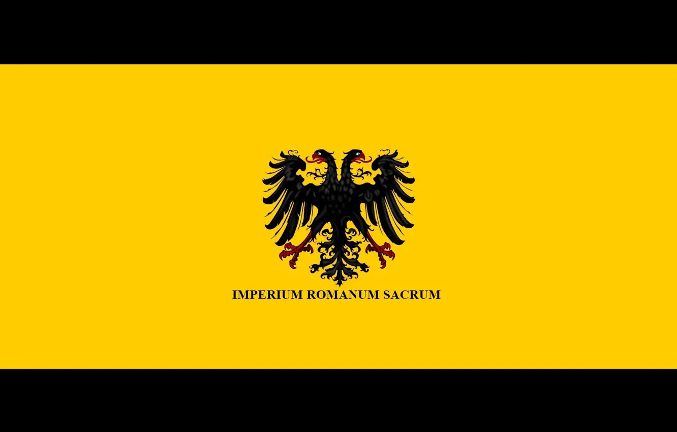 Photo wallpaper Eagle, yellow, flag, Empire, Holy Roman Empire, double eagle