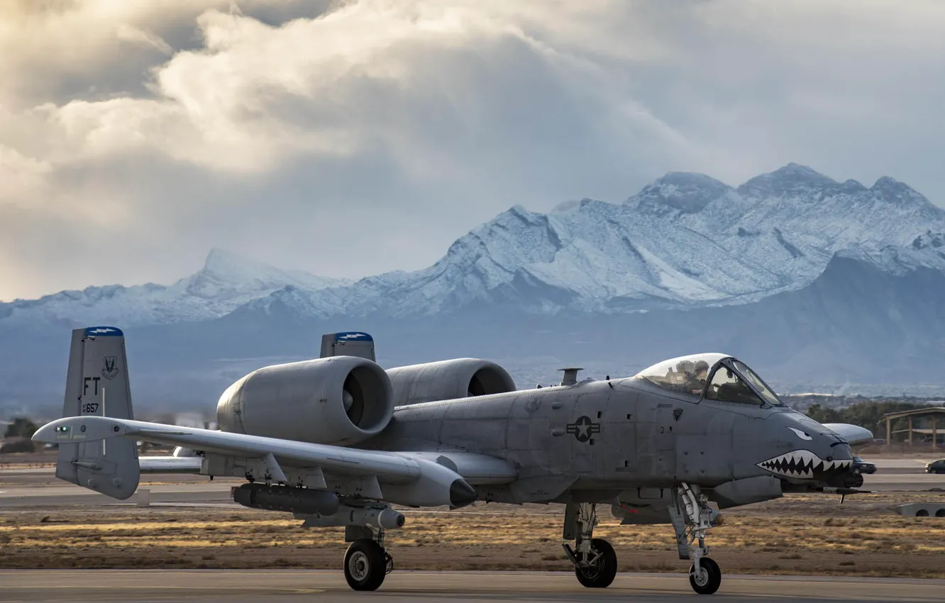 Photo wallpaper A-10, UNITED STATES AIR FORCE, Thunderbolt II, American single, Fairchild Republic, twin-engine attack aircraft