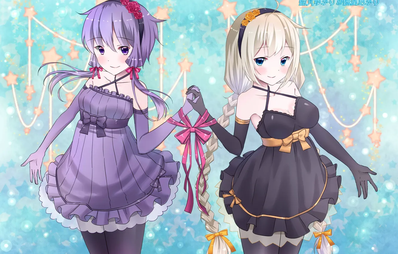 Photo wallpaper two, anime, art, girl, vocaloid, Voiceroid