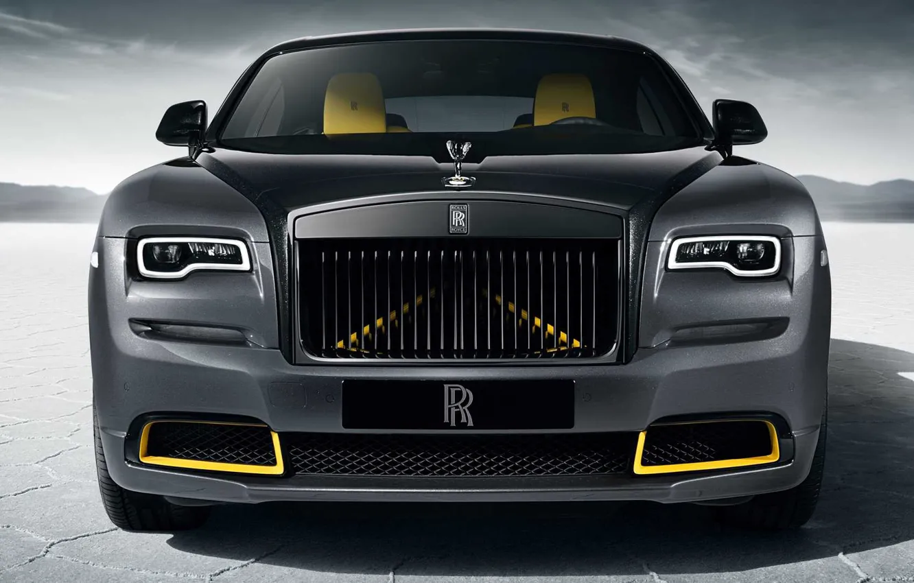 Photo wallpaper Rolls-Royce, front view, Wraith, Black Badge, 2023, Black Arrow, Wraith Black Arrow, 2023 Rolls-Royce Black …