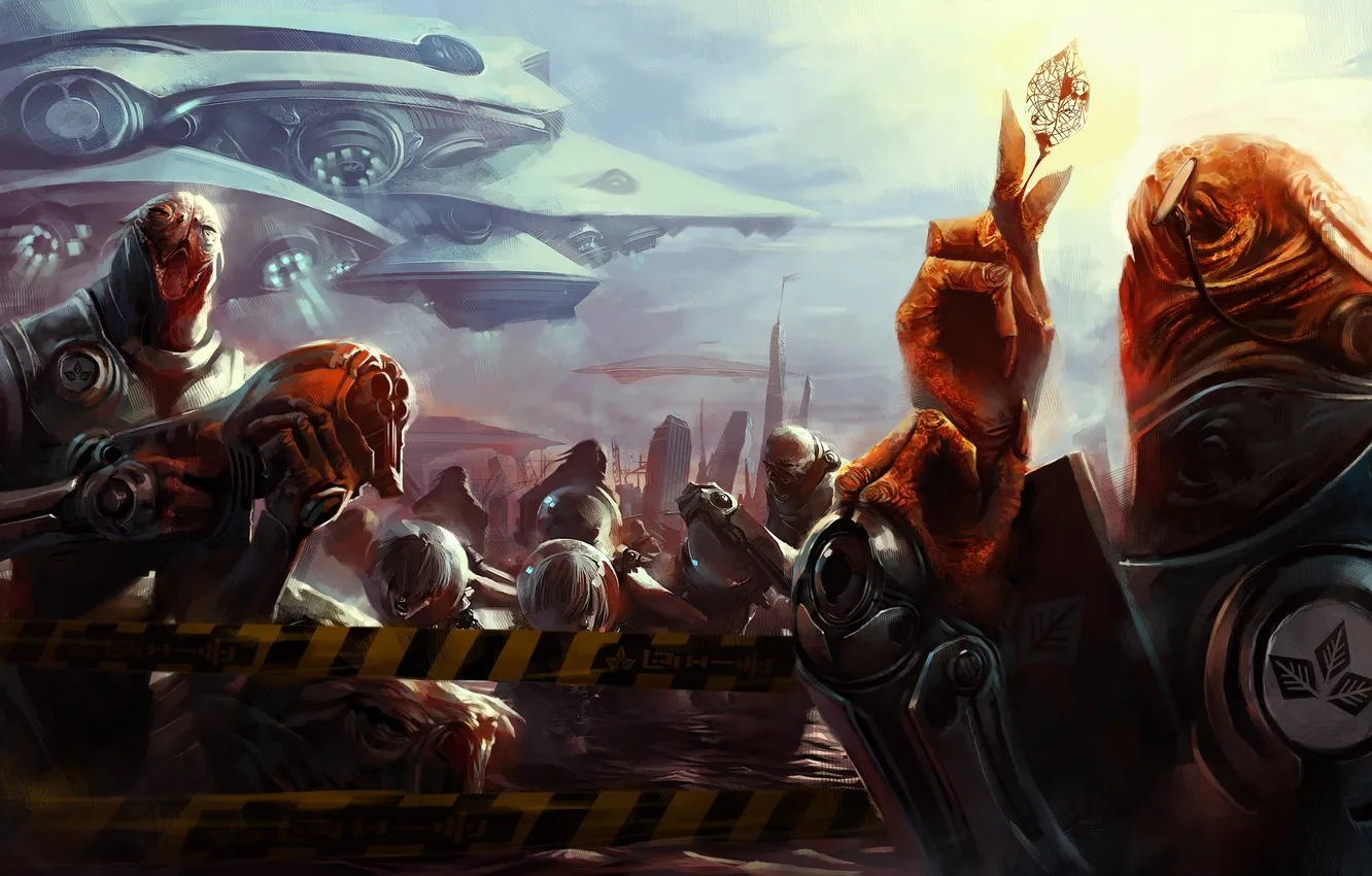 Photo wallpaper alien, army, invasion