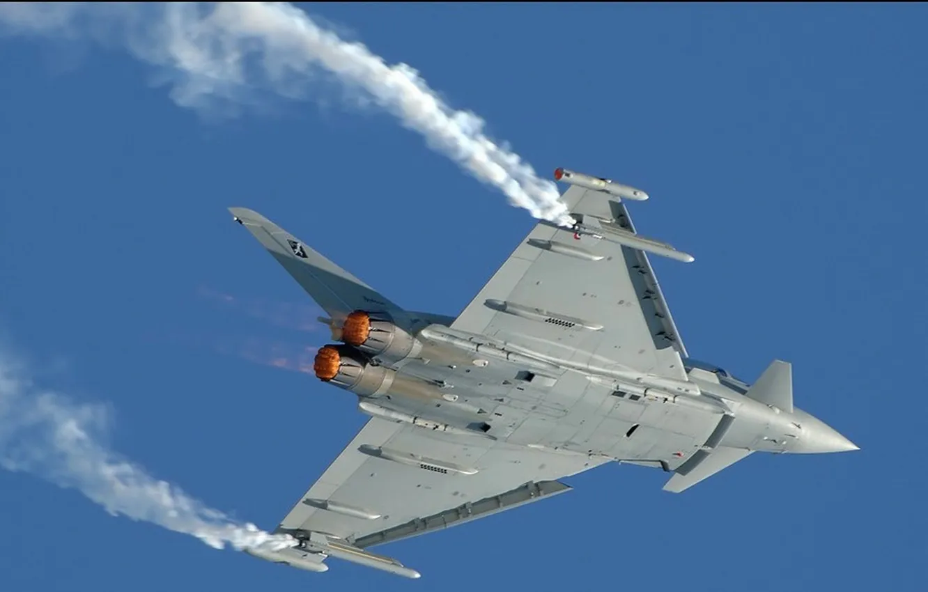 Photo wallpaper the sky, flight, traces, the plane