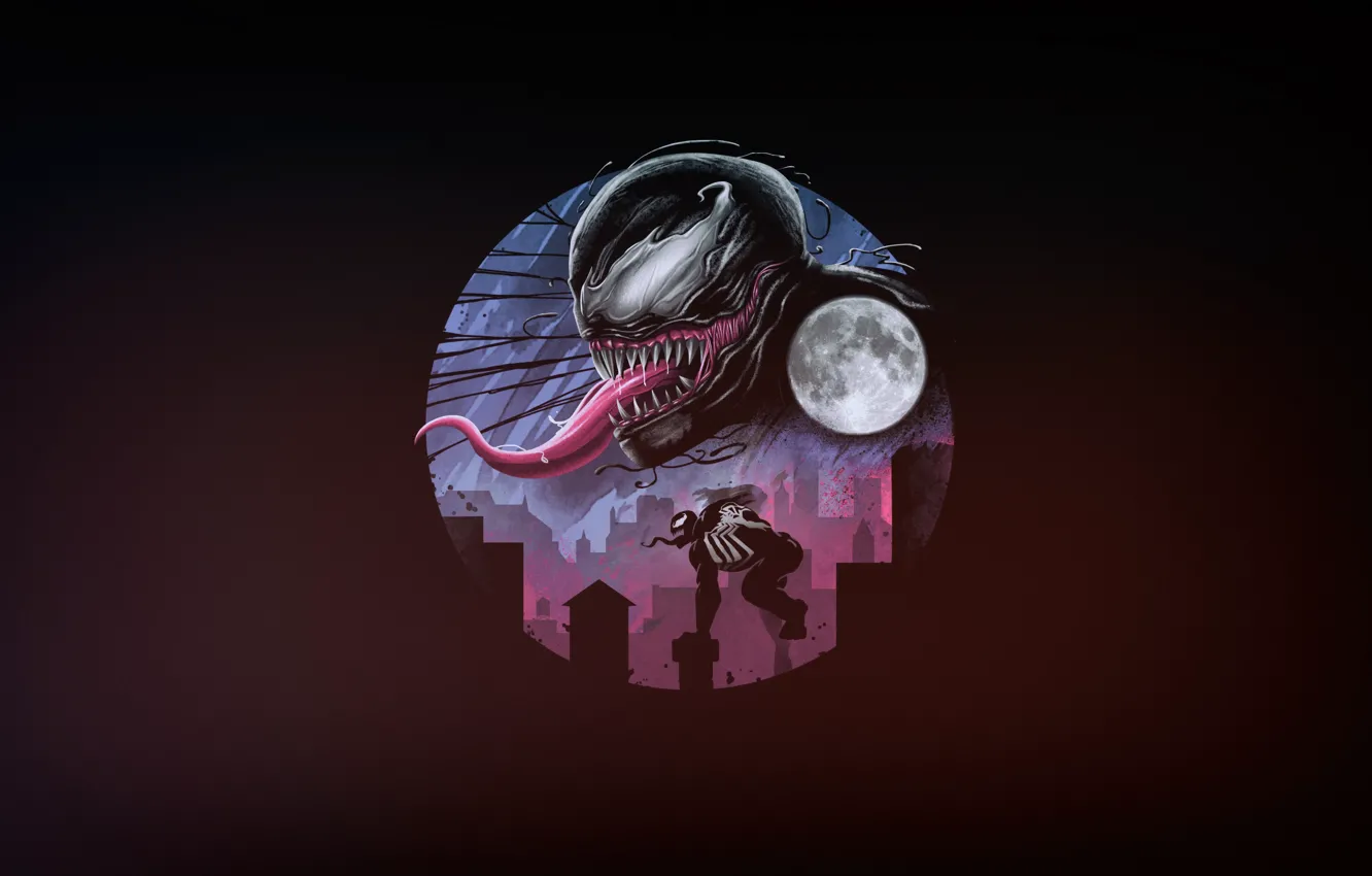 Photo wallpaper language, minimalism, teeth, Marvel, Venom, Venom, Symbiote, Creatures