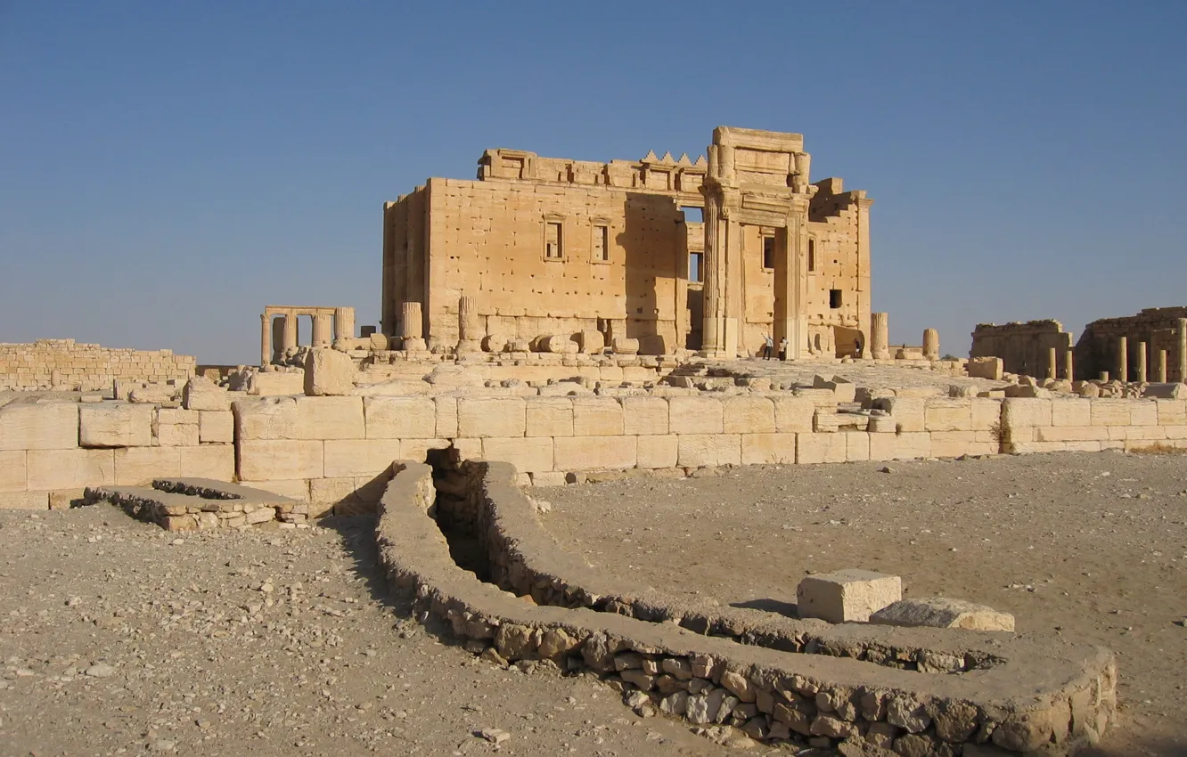 Photo wallpaper The city, Temple, Temple, Ancient, Syria, Palmyra, Palmyra, Bela