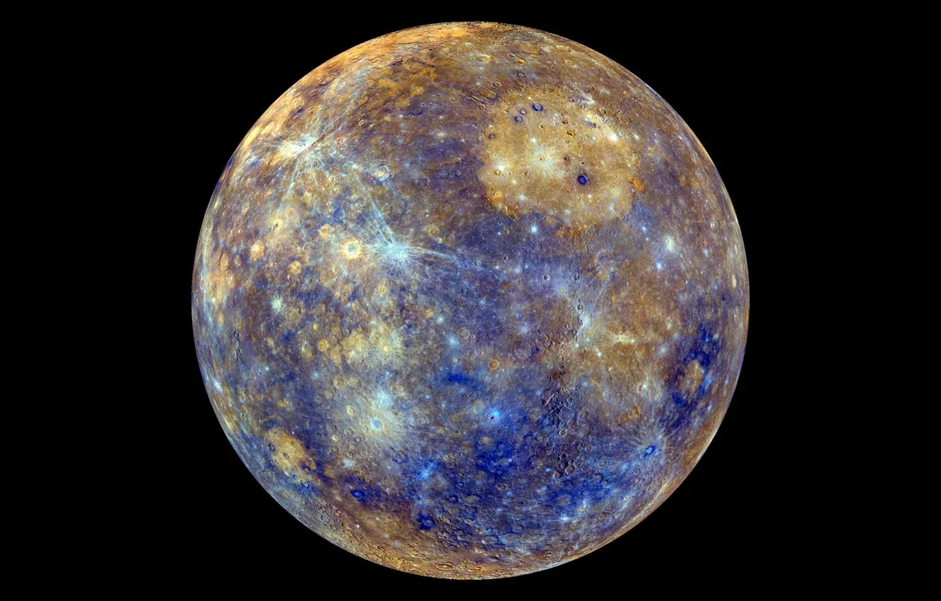 Photo wallpaper surface, planet, craters, mercury, Mercury