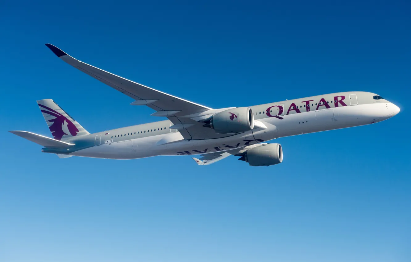 Photo wallpaper Airbus, Qatar Airways, Airbus A350-900, A passenger plane, Airbus A350 XWB