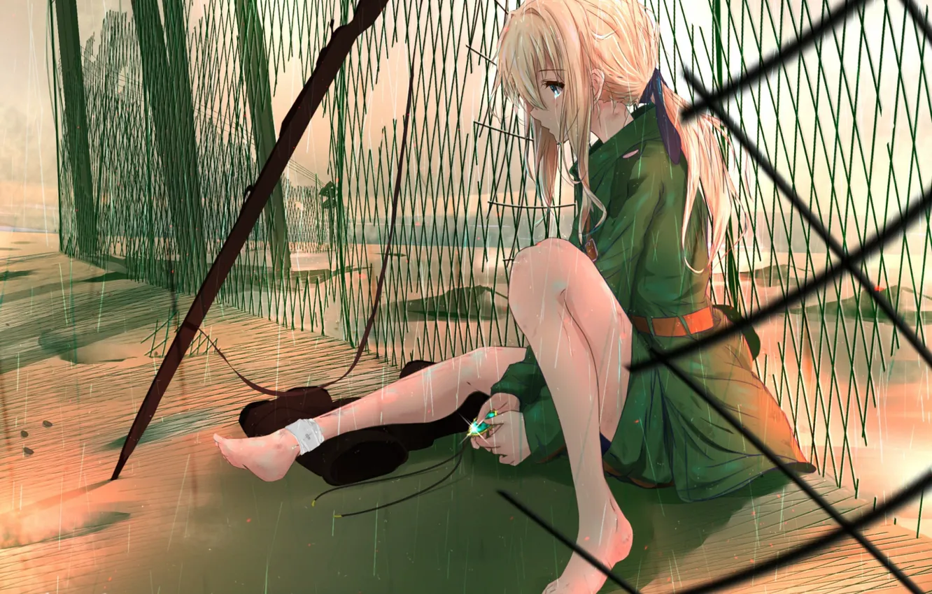 Photo wallpaper girl, mesh, art, Violet Evergarden