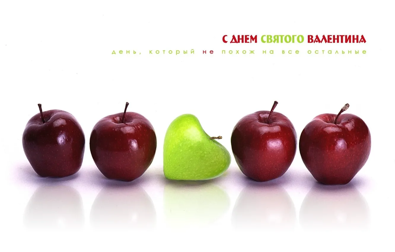 Photo wallpaper apples, Valentine's day, 14 Feb, valentine's day