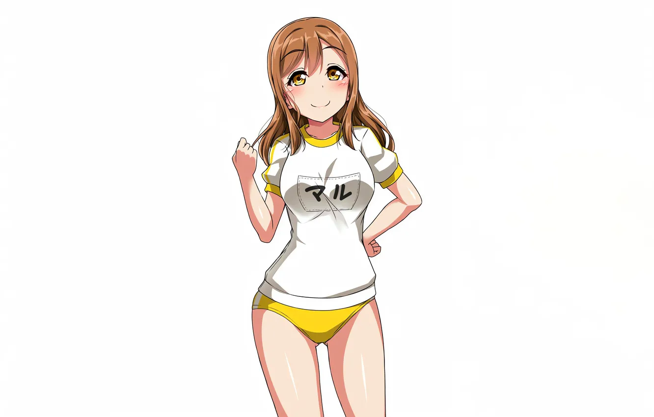 Photo wallpaper girl, shorts, long hair, brown hair, anime, beautiful, pretty, attractive