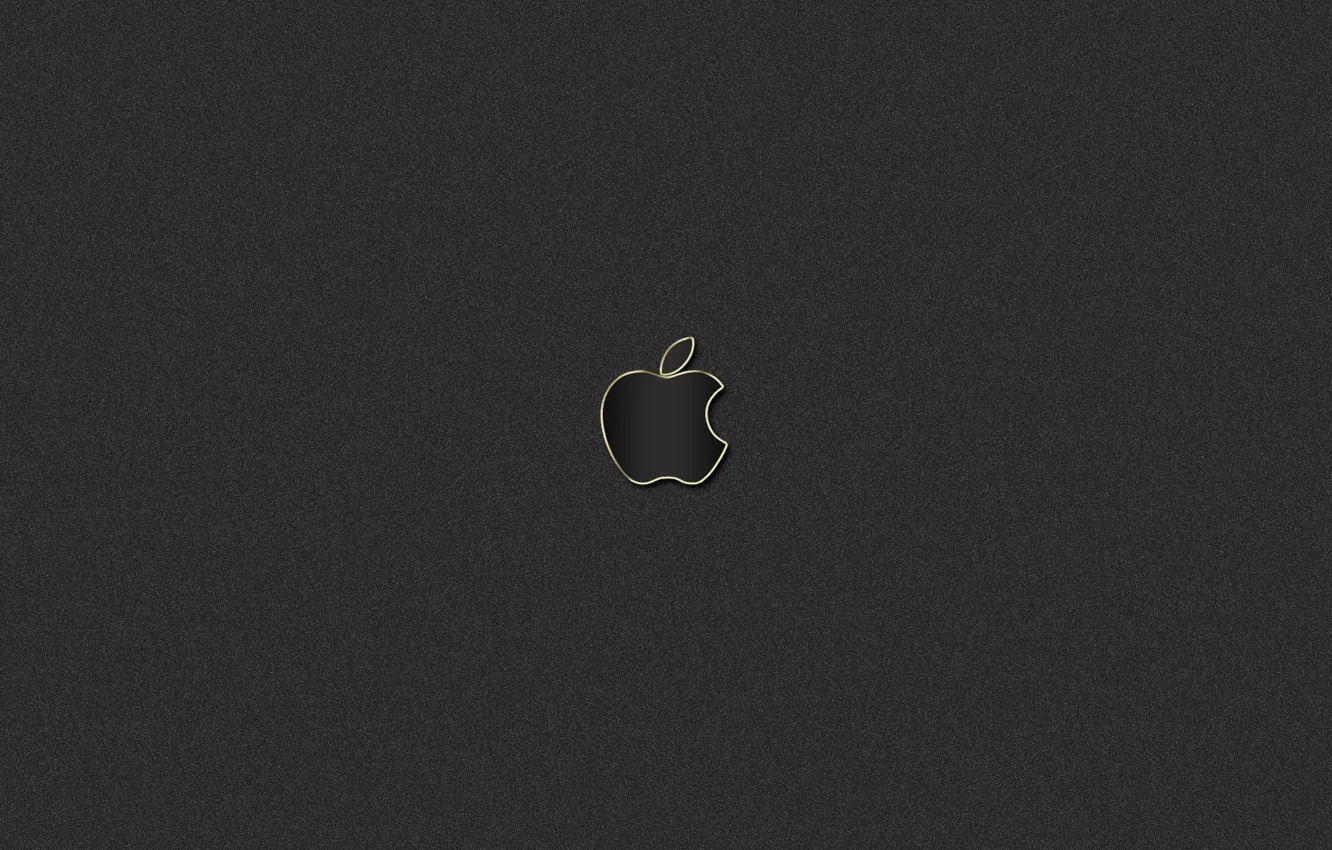 Photo wallpaper gold, black, apple, logo, mac