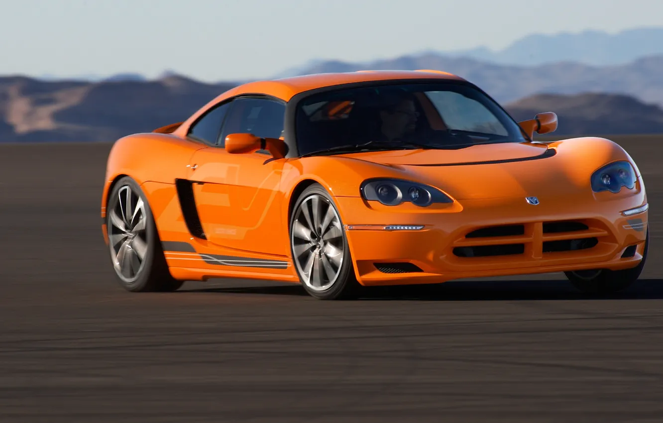 Photo wallpaper road, machine, orange, sport, Kar, mountains., dodge circuit