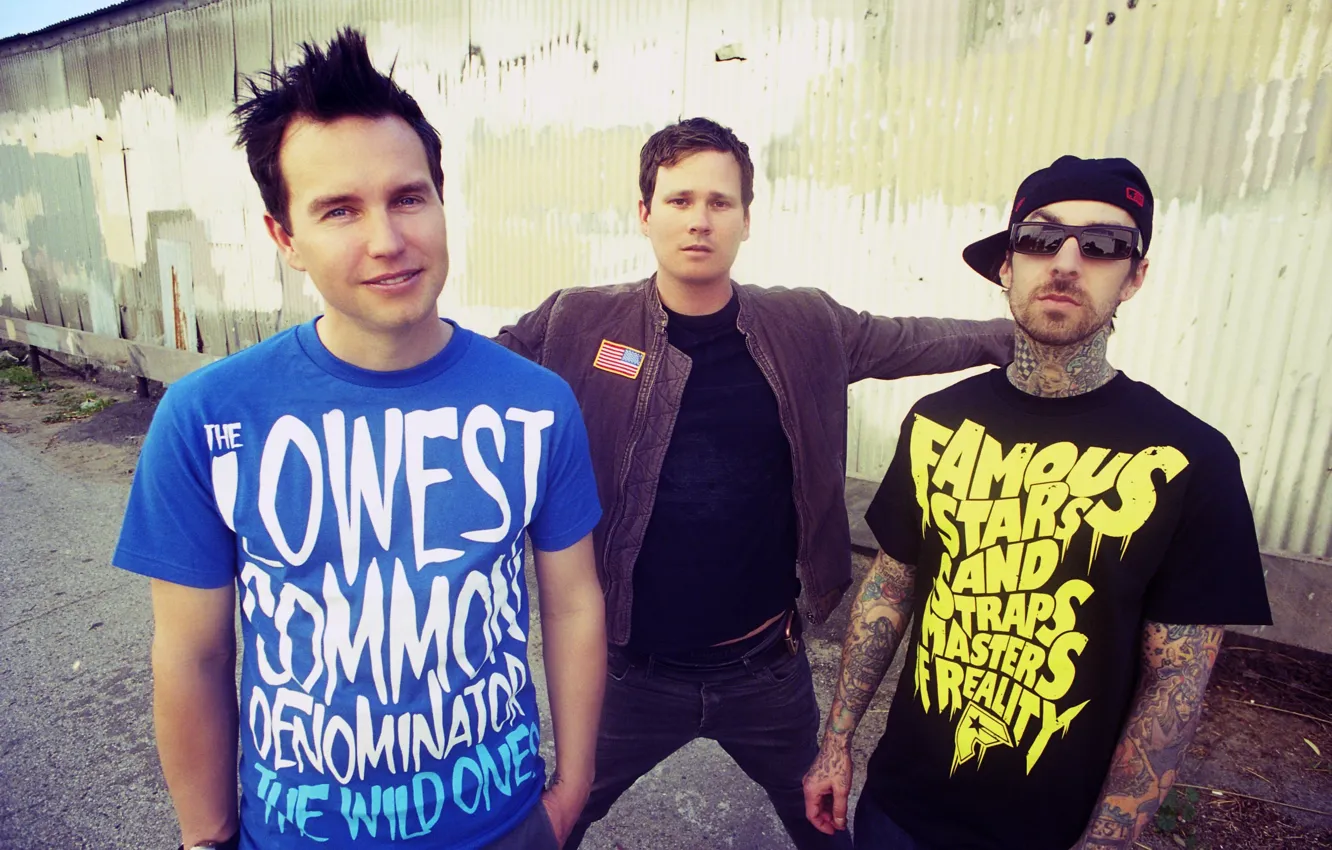 Photo wallpaper Music, pop-punk, Blink 182, Tom DeLonge, Mark Hoppus, Travis Barker