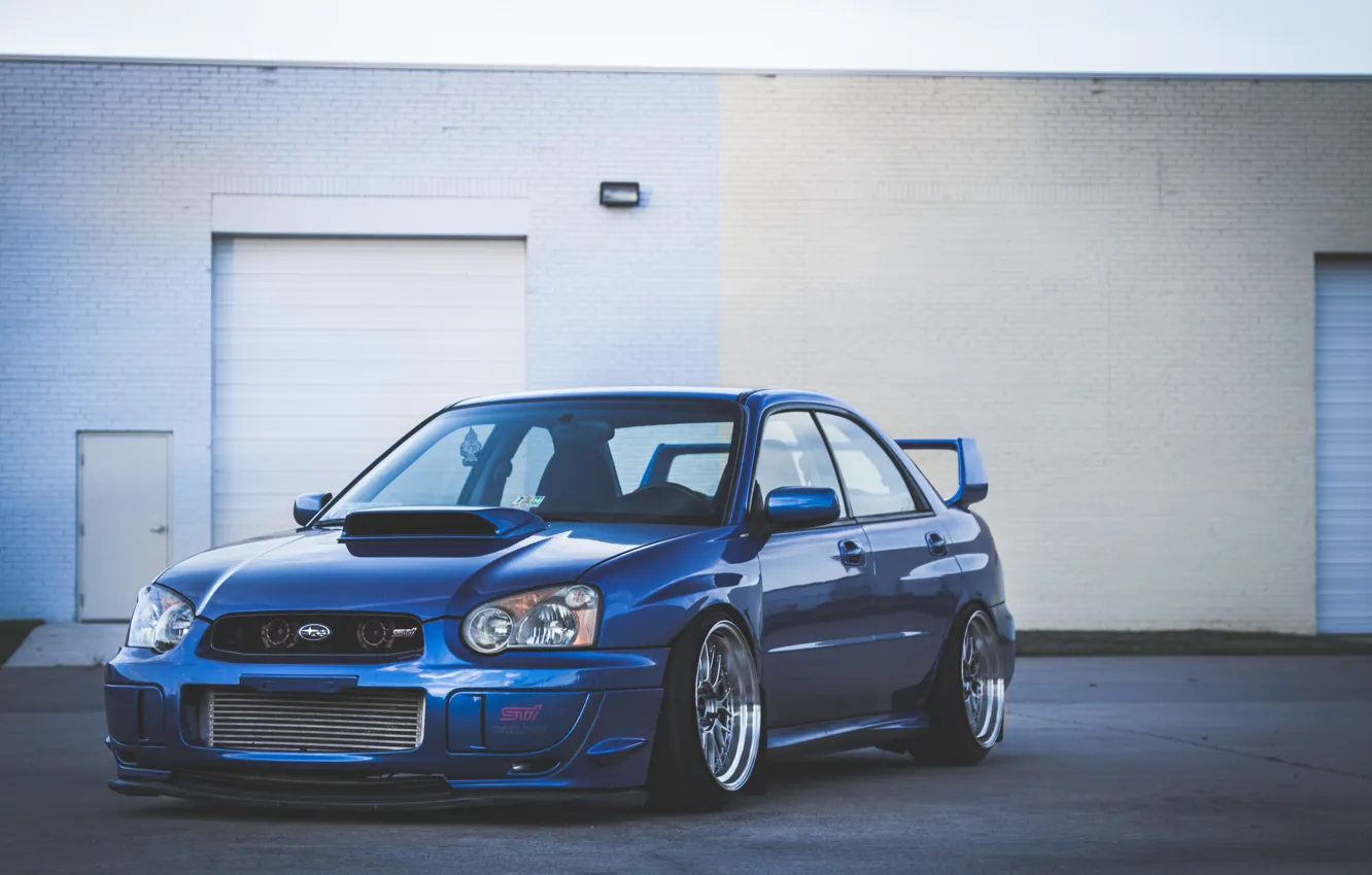 Photo wallpaper Subaru, blue, blue, wrx, impreza, Subaru, sti, Impreza