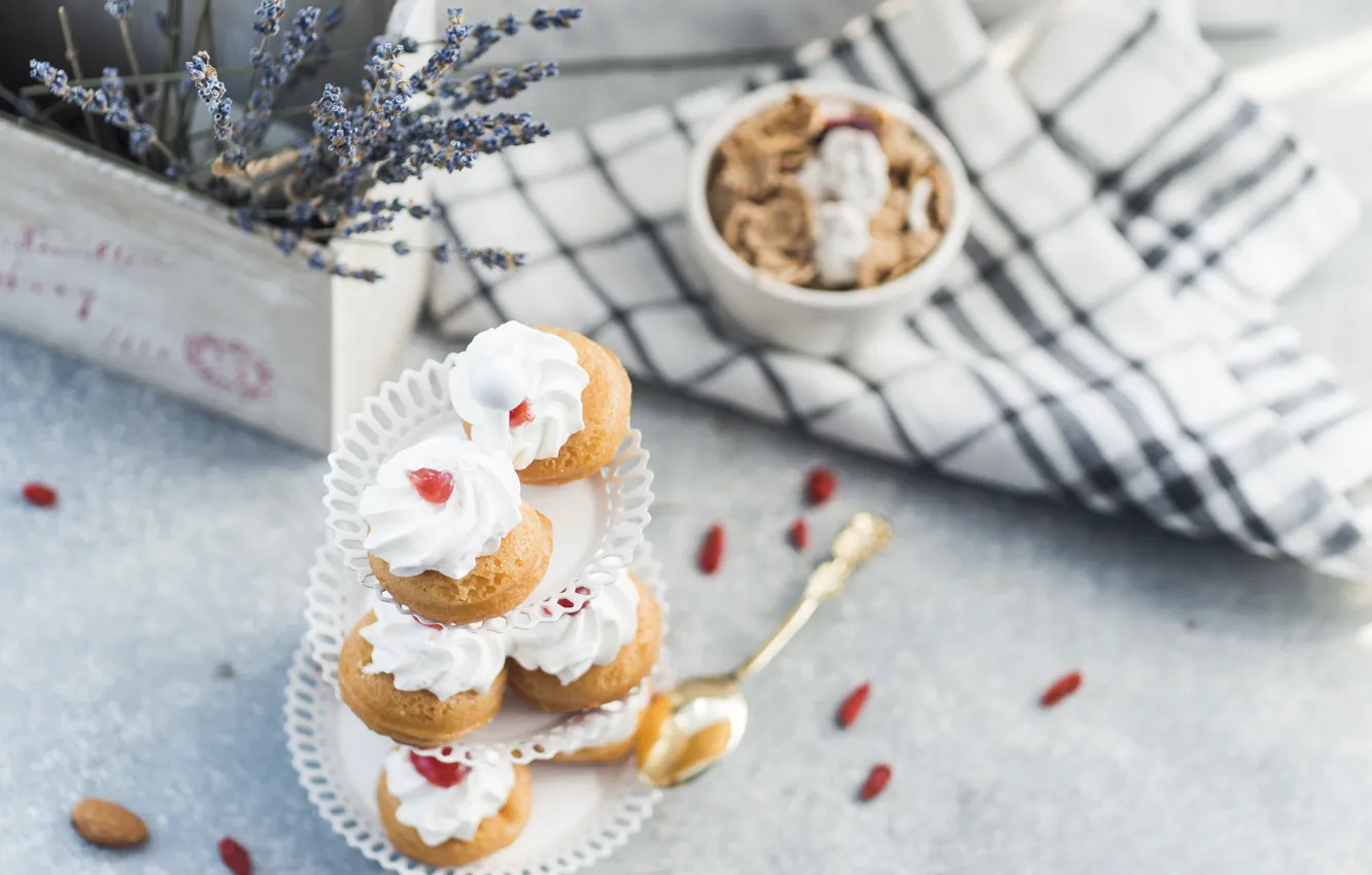 Photo wallpaper cream, cakes, cupcakes, muffins