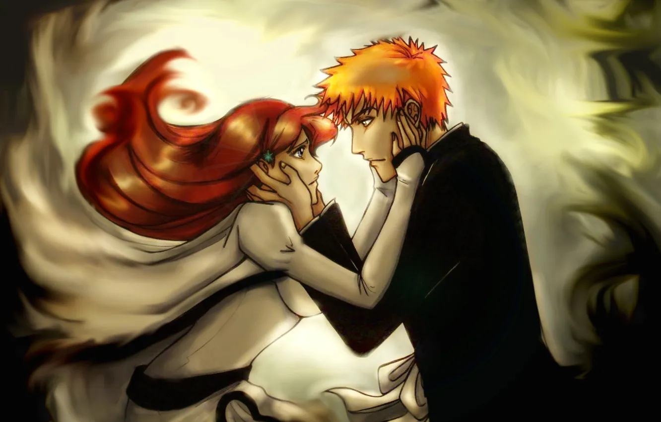 Photo wallpaper look, girl, love, tenderness, guy, Bleach, Bleach, Kurosaki Ichigo