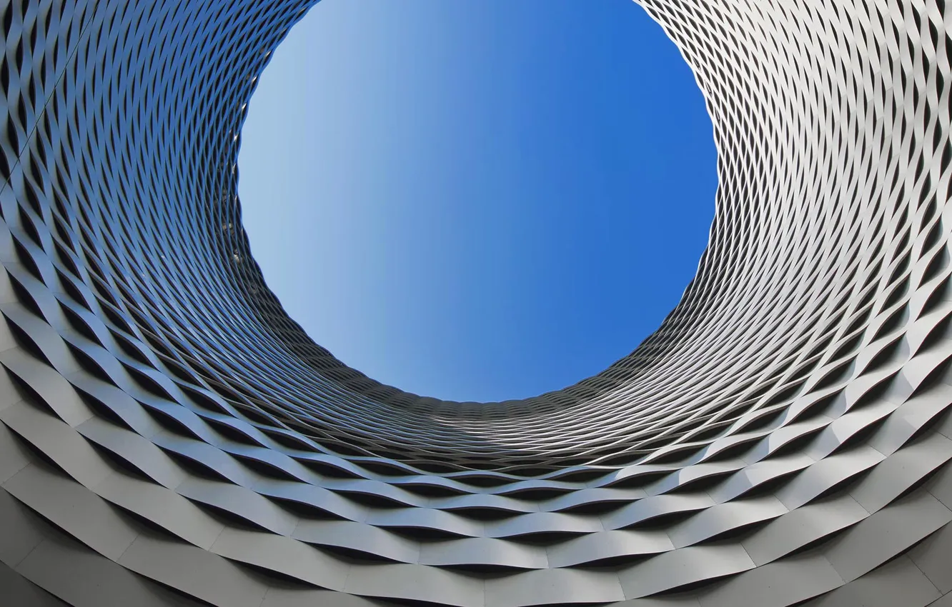 Photo wallpaper tower, Switzerland, details, Basel, Exhibition hall