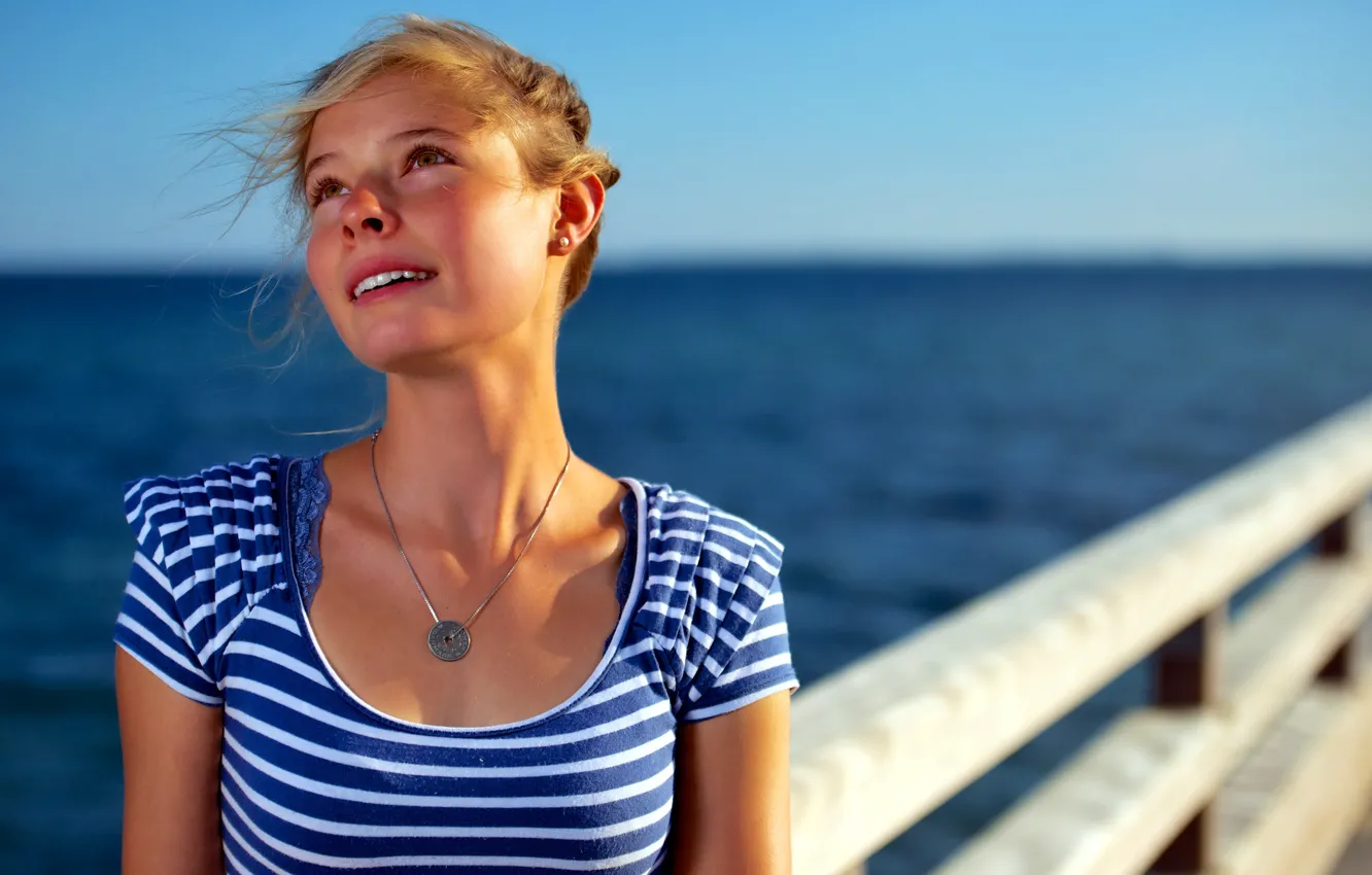Photo wallpaper sea, summer, mood, girl