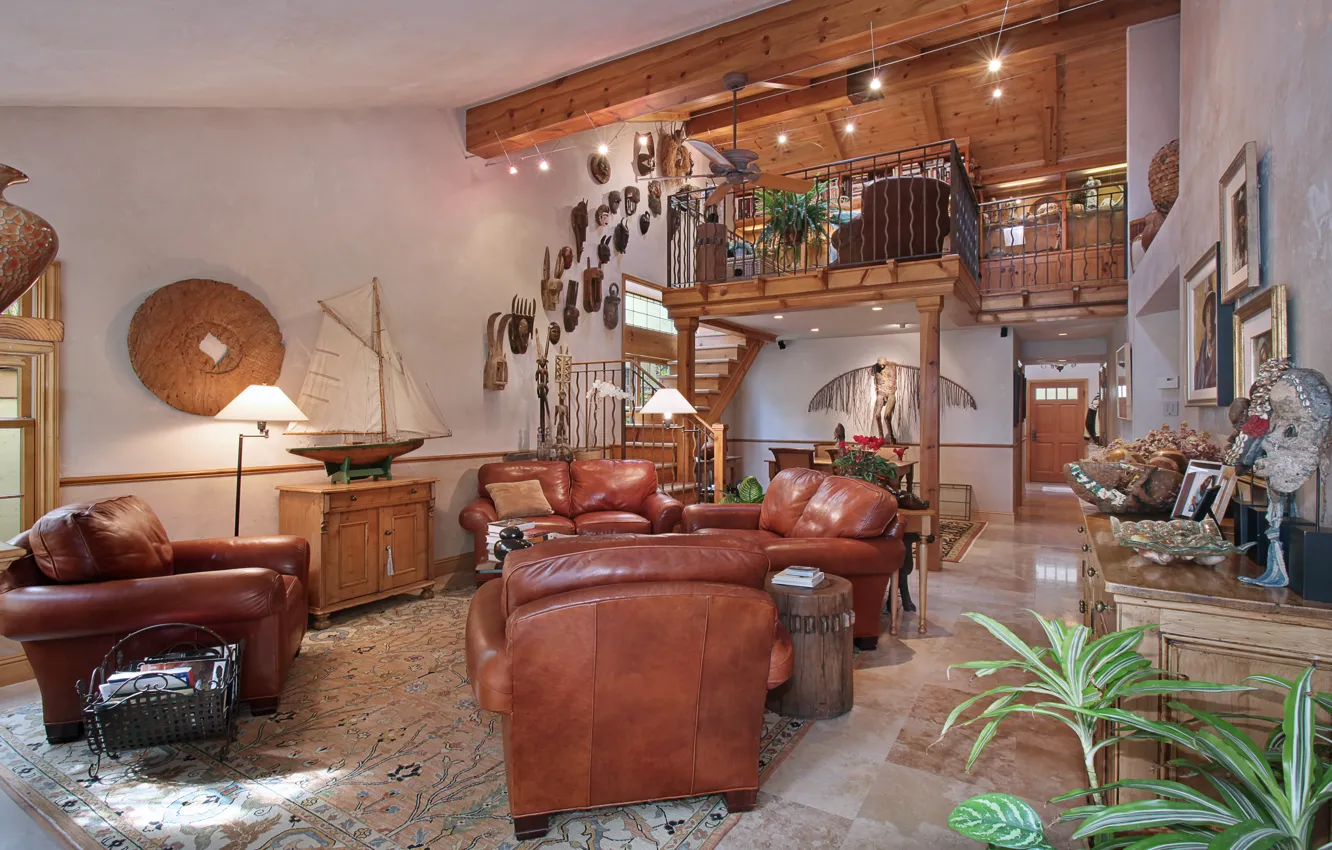 Photo wallpaper design, photo, interior, chair, living room