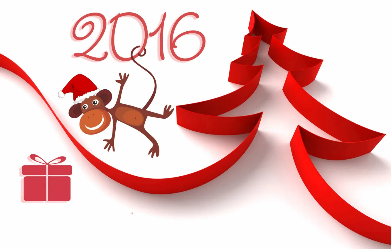 Photo wallpaper red, box, gift, figure, new year, figures, tape, white background