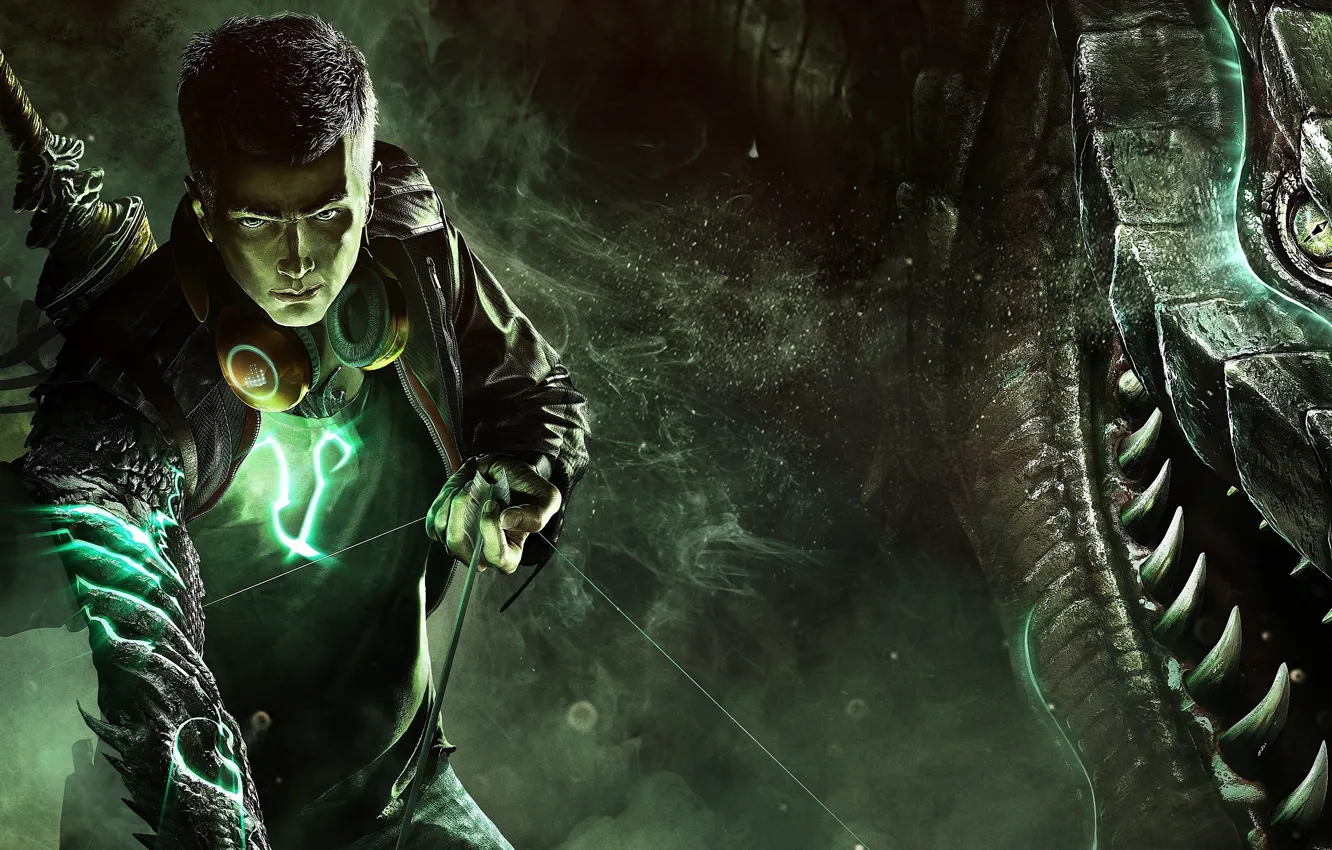 Photo wallpaper sword, weapon, man, ken, blade, dragon, bow, Arrow