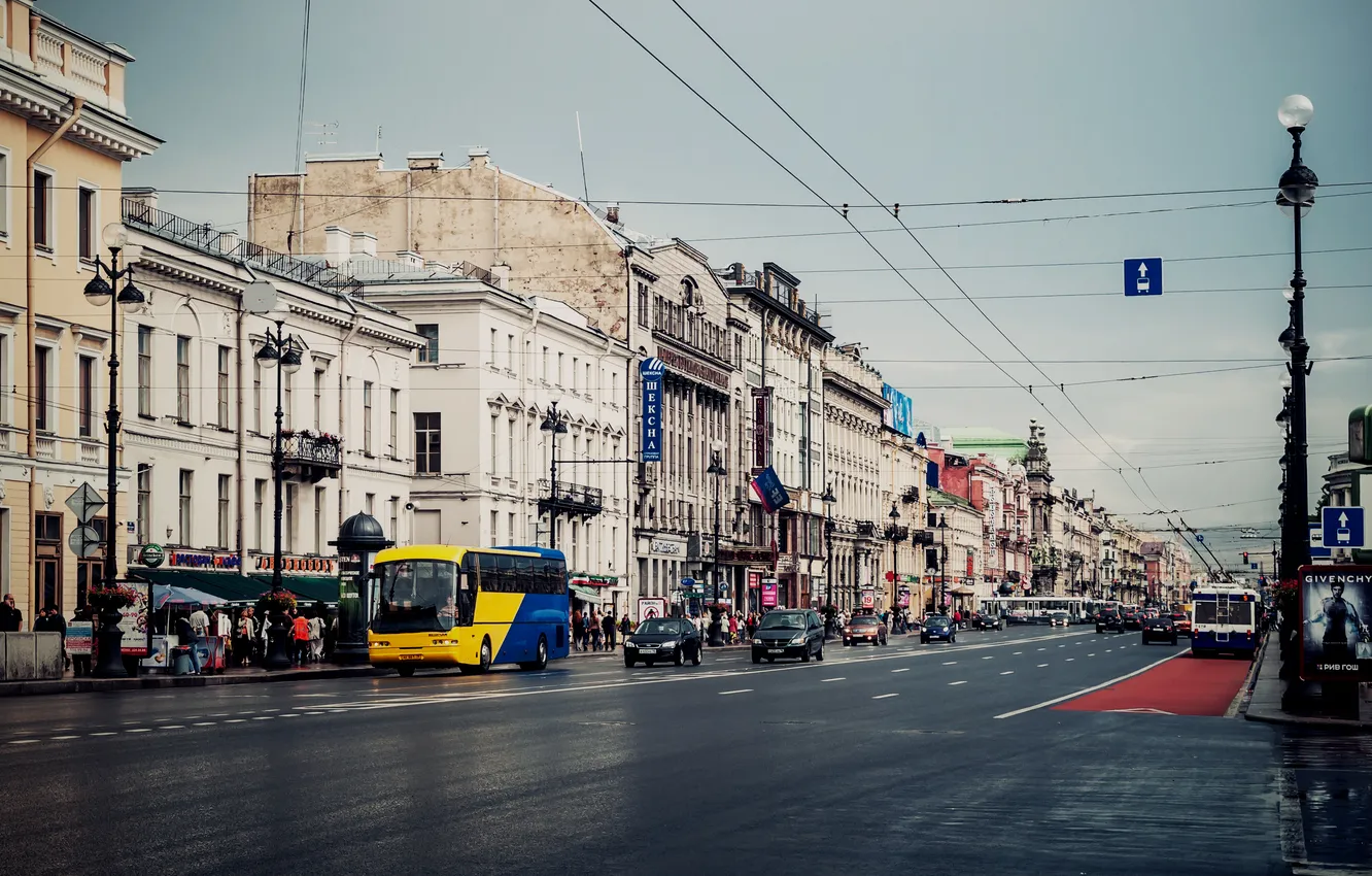 Photo wallpaper street, Russia, Russia, Peter, Saint Petersburg, St. Petersburg, Nevsky Prospekt