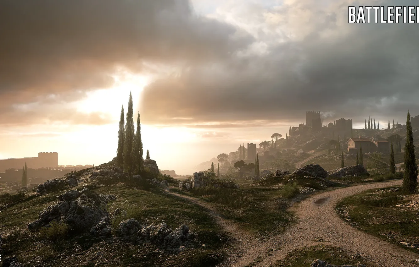Photo wallpaper road, hills, fortress, Battlefield 1, Empire's Edge