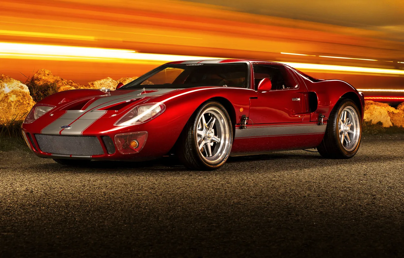 Photo wallpaper red, supercar, ford gt40