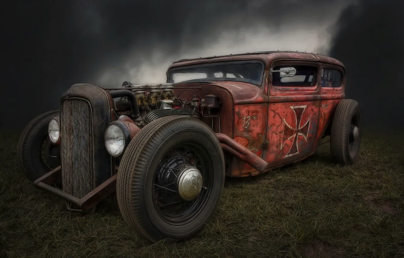 Photo wallpaper retro, Hot Rod, Rat Rod, Hot rod