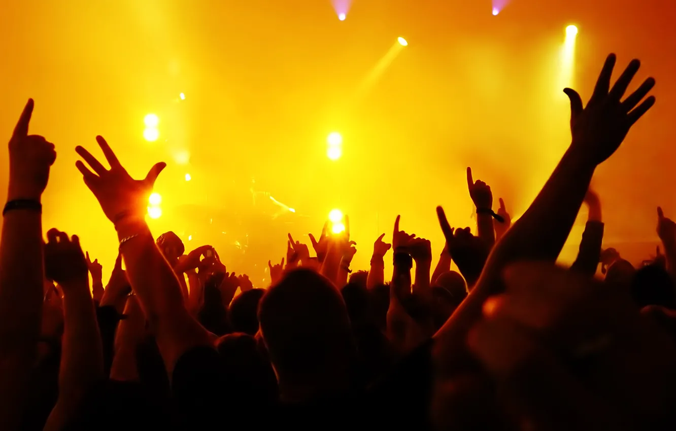 Photo wallpaper emotions, the crowd, scene, hands, lighting, the audience