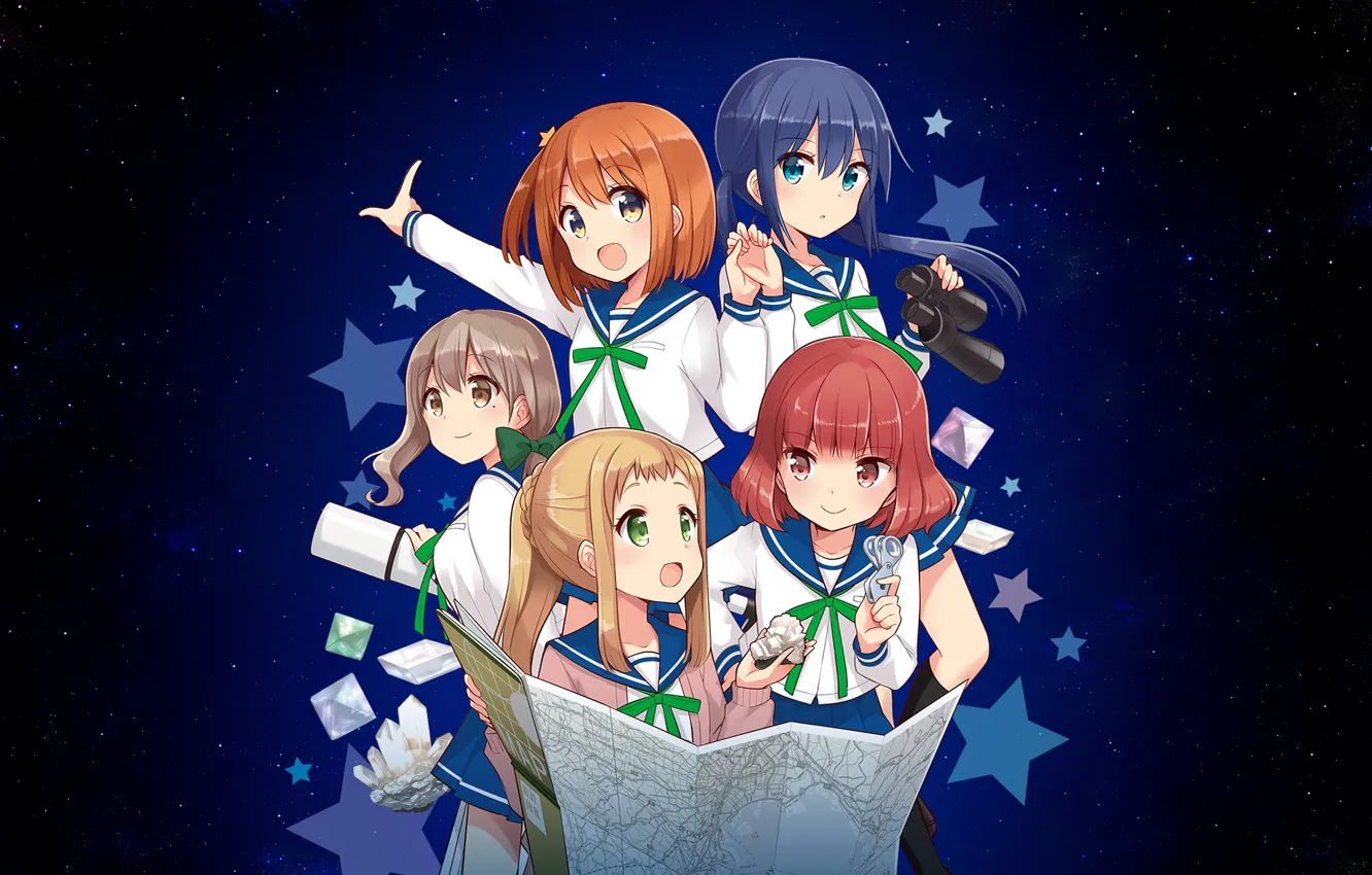 Photo wallpaper Asteroid in Love, Mira Konohata, Mari Morino, Mai Inose, Ao Manaka, Mikage Sakurai