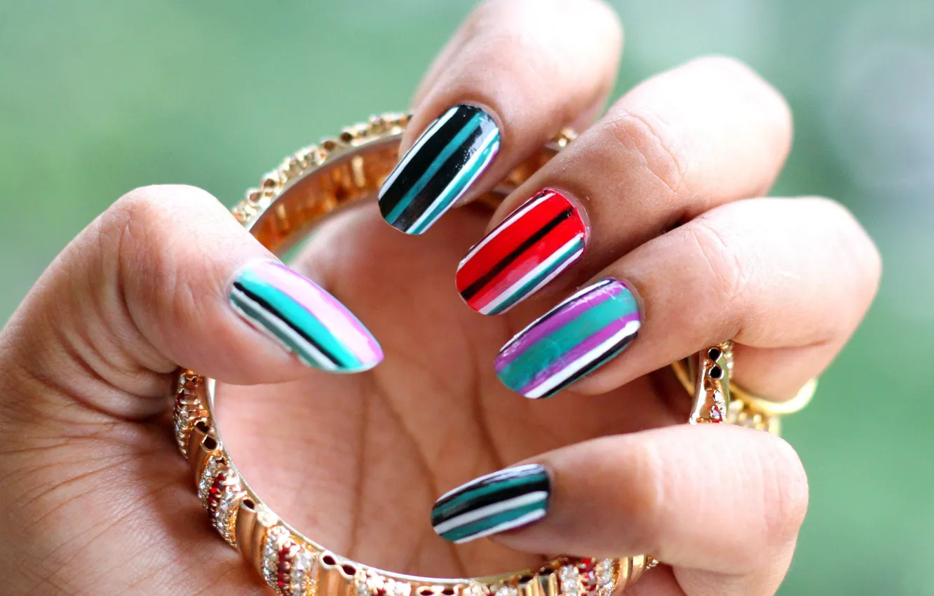 Photo wallpaper color, hands, makeup, bracelet, fingers, brush, nails, lacquer
