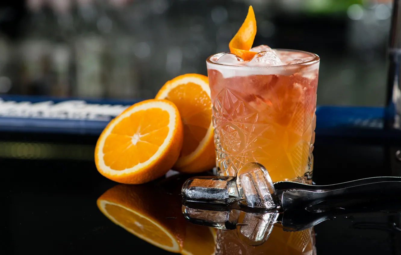 Photo wallpaper ice, orange, cocktail, Orange, Cocktail
