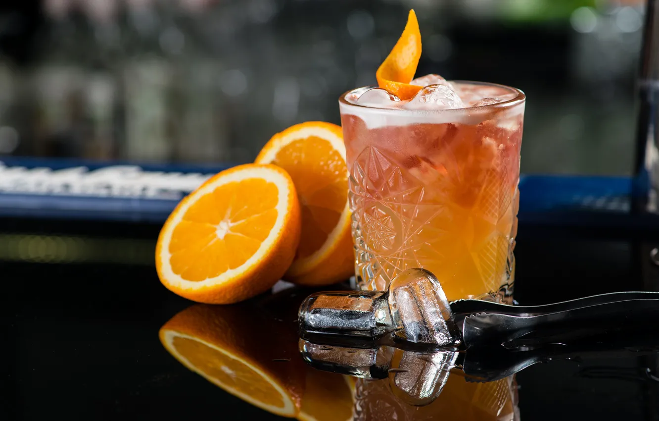 Photo wallpaper ice, orange, cocktail, orange, cocktail