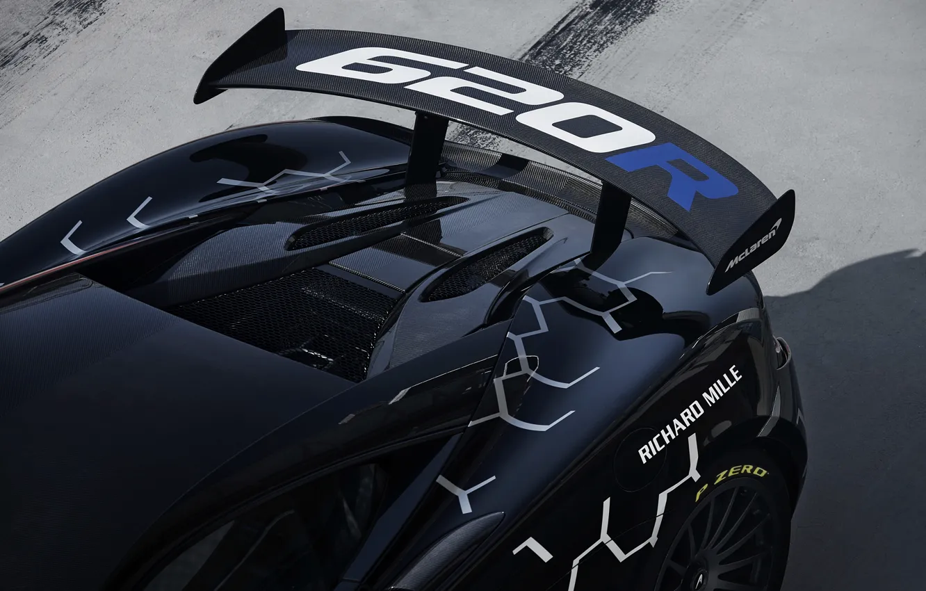 Photo wallpaper coupe, McLaren, ass, wings, 2020, V8 Twin-Turbo, 620R, 620 HP