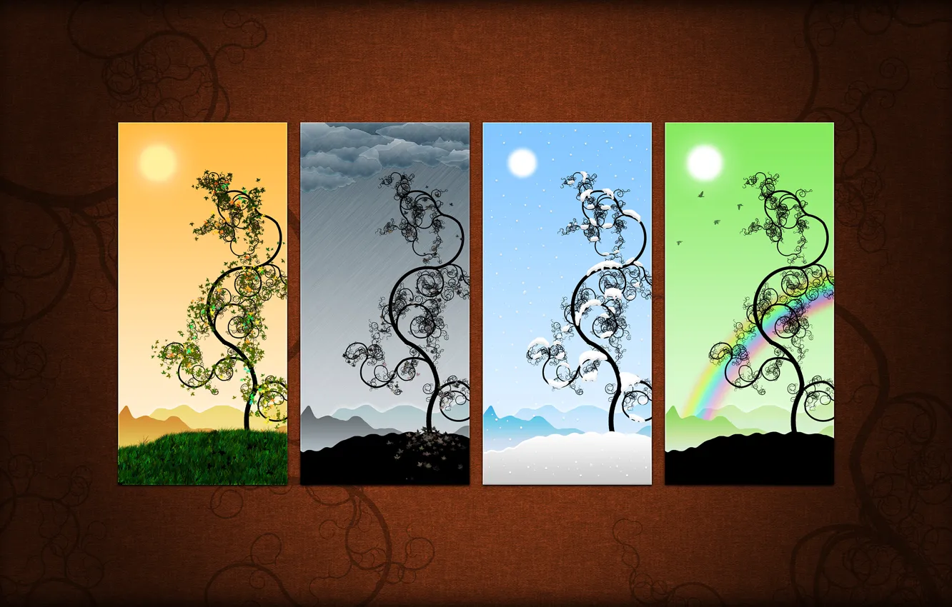 Photo wallpaper vector, picture, season