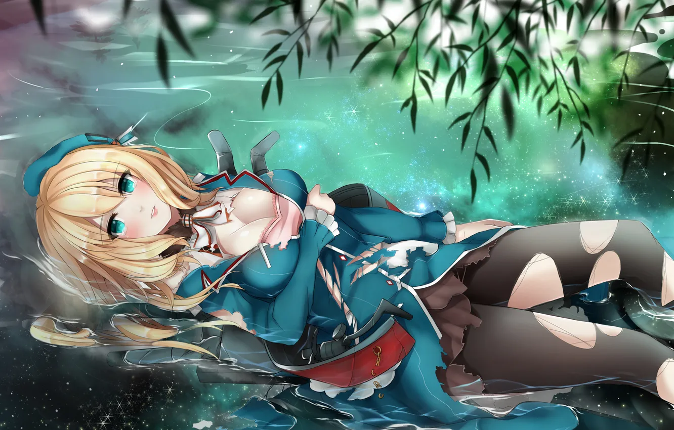Photo wallpaper girl, blush, blue eyes, kantai collection, Atago Heavy Cruiser, Perriry