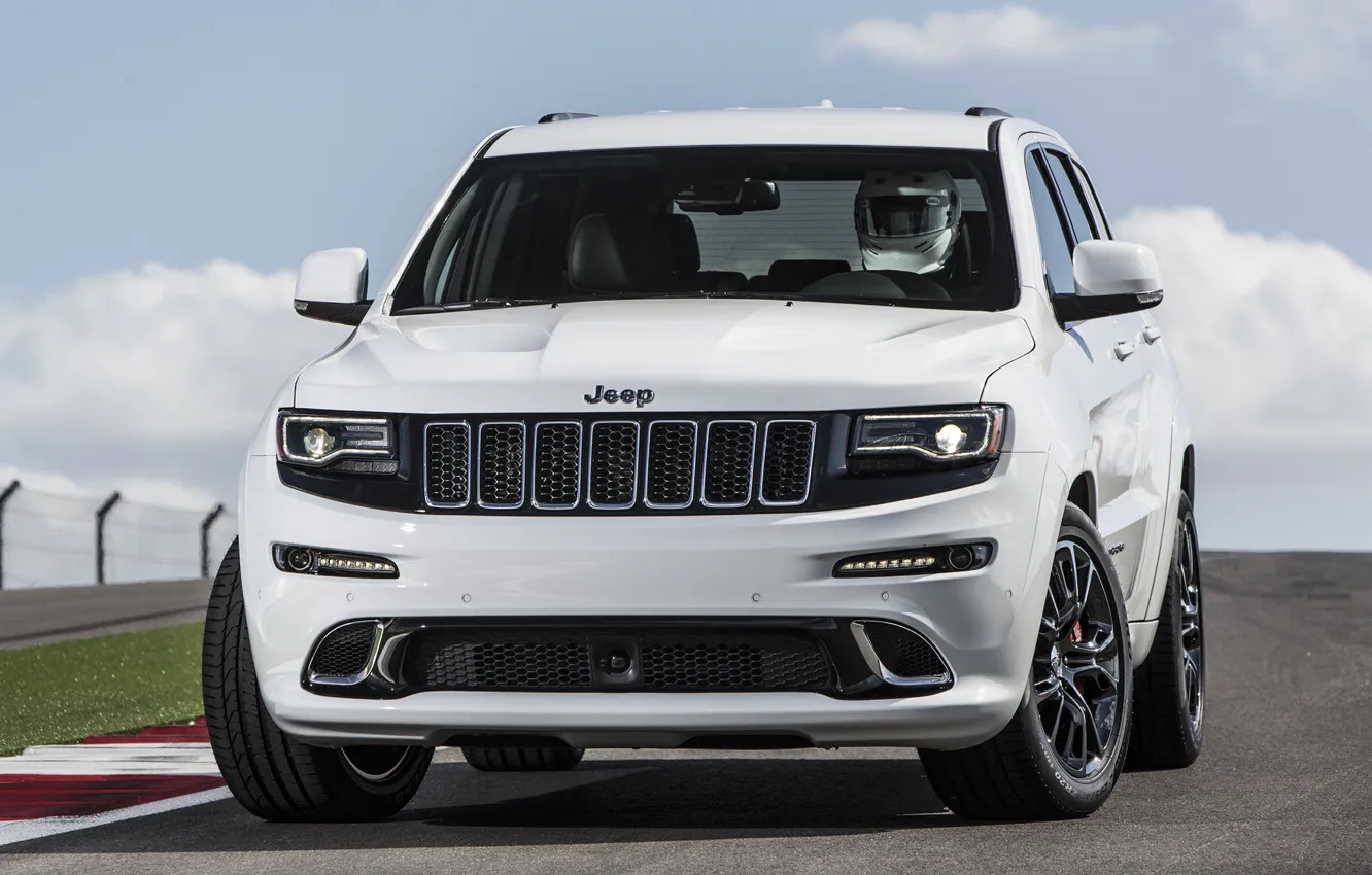 Photo wallpaper car, jeep, front, SRT, Jeep, Grand Cherokee, powerful