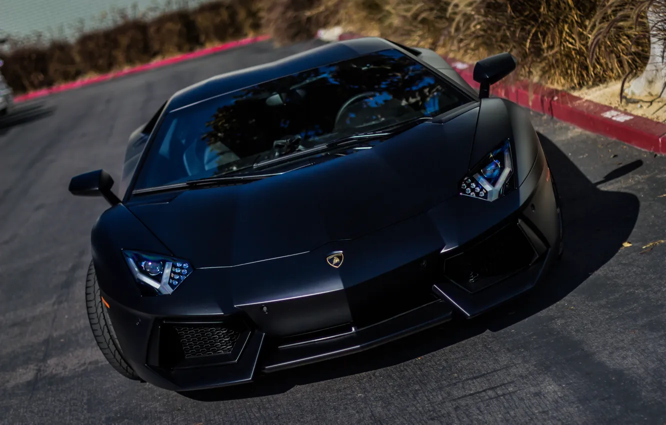 Photo wallpaper black, Lamborghini, supercar, black, LP700-4, Aventador, Lamborghini