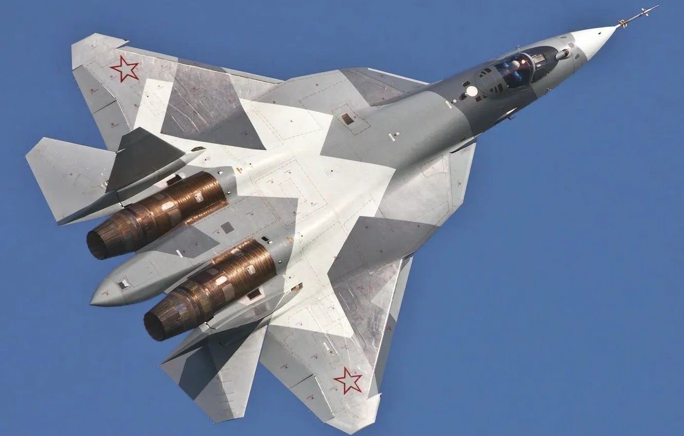 Photo wallpaper Air Force, russian, fighter jet, Su-57
